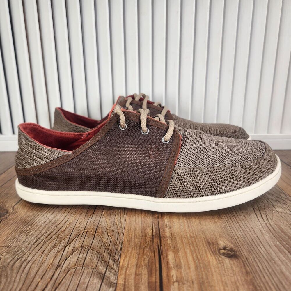 OluKai Brown and Tan Men's Loafers